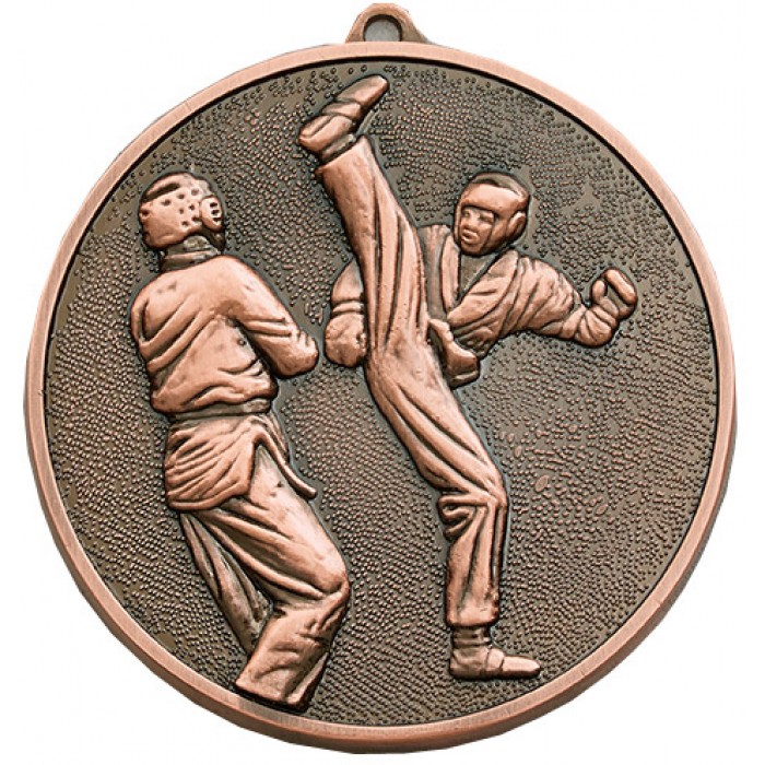 70MM x 6MM THICK BRONZE KARATE MEDAL